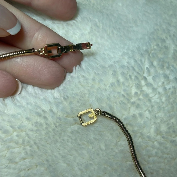 Vintage Givenchy Gold Necklace Blue Stone - Picture 8 of 9